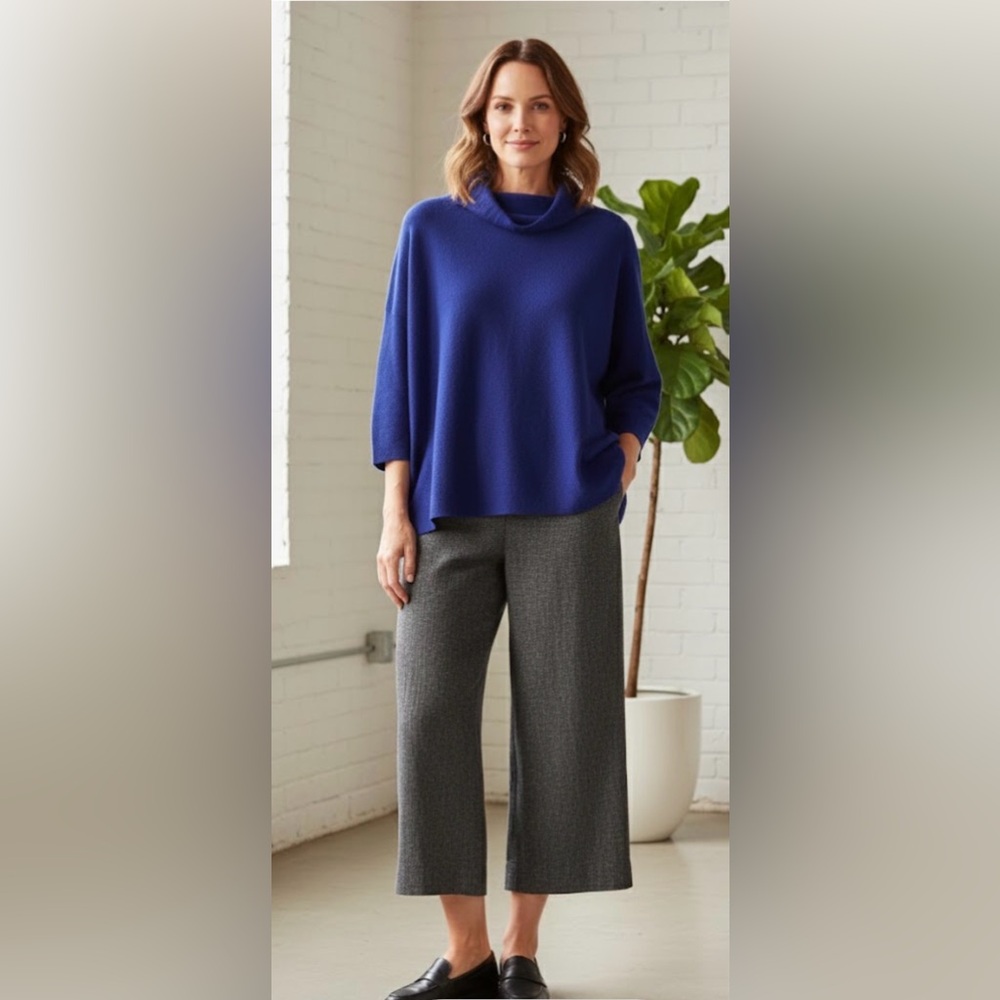 Eileen Fisher Cowl Neck Sweater in Royal Blue